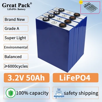 Централната банка на слънчевата енергия 16ШТ 3.2 В 50Ач Абсолютно Нов Клас LiFePO4 Акумулаторна батерия 100% Пълен Капацитет Акумулаторна литиево-йонна батерия с Дълбок цикъл
