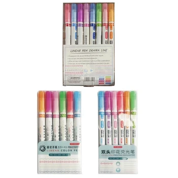 Цветни химикалки Връхчета с две топчета с различна форма на Fine Line за scrapbooking Водене на дневник направата на Картички