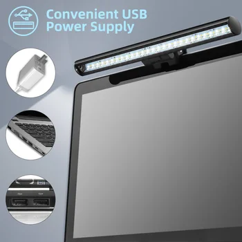 Led Лампа С Регулируема Яркост USB 3.0 Настолни Лампи Екрана на Монитора на Лаптопа Светлинна Лента LED Тенис на Настолна Лампа Защита на Очите Лампа За Четене