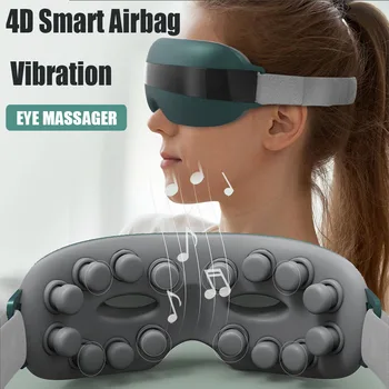 4D Умна въздушна Възглавница Вибриращ Масажор За Очи Инструмент За Грижа За Очите Bluetooth Музика Облекчава Умората на Очите и Тъмните Кръгове Хипнотици Очила