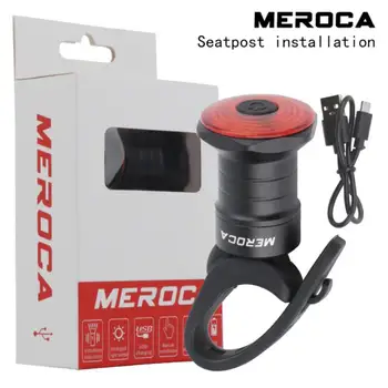 6 Модели MEROCA Колоездене Велосипеден Фенер WR15 USB Задните Светлини Интелигентен Сензор, Автоматичен/Ръчен Превключвател на Режима Предупреждение COB Led Светлина