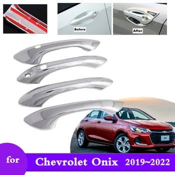 Хромирани Външна Врата копчето на Кутията за Chevrolet Onix II 2019 2020 2021 2022 Автомобили Външно Защитно Фолио Аксесоари Стикери за Декорация