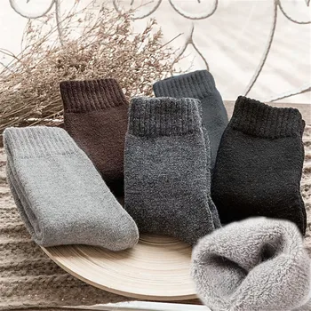 Мъжки Дебели Чорапи носочные Изделия От Тежка Мериносова Вълна, Топли Зимни Туристически Хавлиени Чорапи