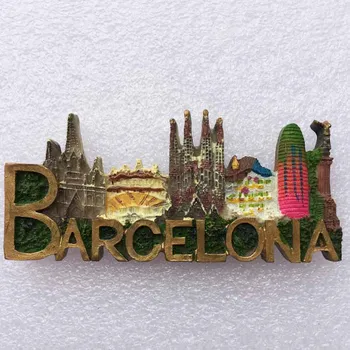 QIQIPP Испания Барселона емблематична сграда триизмерен пейзаж туристически сувенир хладилник модерен придружаващи подарък