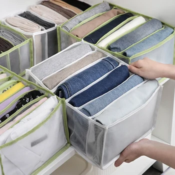 Бял шкаф в общежитието, кутия за съхранение на дънки, домакински разделительный кутия за съхранение на тениски с 9 мрежи, сгъваема кутия за съхранение на кутии