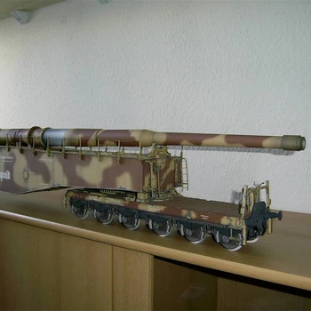 1:35 Мащаба на WW II Германия K5 Влак Пистолет Леополд Модел направи си САМ 3D Хартиена Карта на Строителни Комплекти Строителни Развиване на Военни модели Играчки