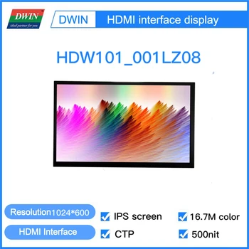 DWIN HDMI 10.1 500nit Подсветка IPS TFT-LCM Raspberry Pi Панел-USB Връзка Капацитивен чувствителен на допир екран