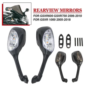 Огледало За Suzuki GSXR600 GSXR750 2006-2010 GSXR1000 K6 K7 K8 Мотоциклетни Странични Огледала за обратно виждане С Указател на Завоя Led Лампа