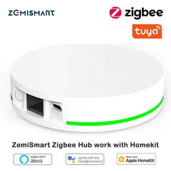 ZemiSmart Sasha Zigbee Hub Работи с приложение Homekit Връзка Sasha Zigbee Смарт-устройства Алекса Google Siri Homepod Гласово управление
