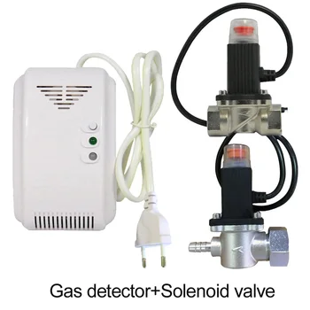 220VAC Кухня CH4 Детектор за изтичане на природен Газ Магнитен Електромагнитен клапан за прекъсване на сензора за пожароизвестяване въглищен газ за домашна сигурност
