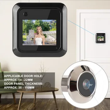 2.4-инчов цветен LCD екран цифров звънец 145 градуса вратата на очите звънчева камера гледане на д-подглядывающий вратата на външния звънец