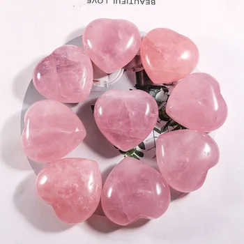 ААА + Високо Качество на Роза, Розово Сърце Форма на Crystal Камък на 100% Гарантирано Натурален Сърцето на Crystal Камък Събират Подаръци 1 бр.