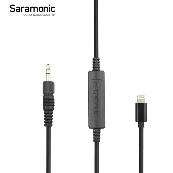 Изходен кабел Saramonic LC-C35, определя 3,5-мм штекерный конектор за свързване към сертифицированному Apple Lightning iOS устройство за запис на видео запис на видео
