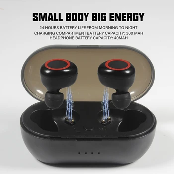 Y50 Безжични Bluetooth-съвместими спортни игри слушалки 5.0 с възможност за таксуване на кабинета, Магнитна слушалка с докосване на ухото