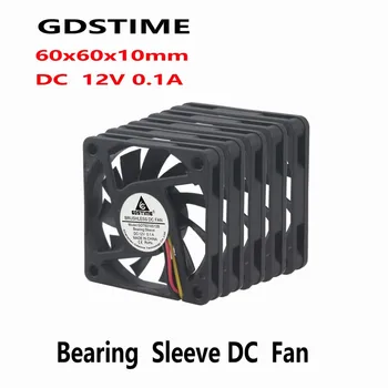 5 Бр. Gdstime 60x60x10 мм 3Pin DC 12 v Процесор Бесщеточный на Вентилатора за Охлаждане на 60 мм x 10 мм 6 см Малък Радиатор