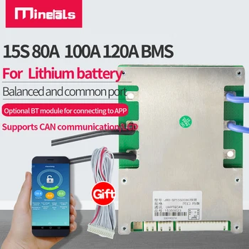 15s 48v BMS БТ app общ порт баланс LiFePO4 UART/CAN двойна връзка 120A горния компютър интелектуална литиево-йонна защита на батерията