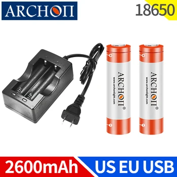 ARCHON оригинален 2600 mah 18650 батерия от 3.7 и В ЕС, САЩ USB plug 18650 и зарядно устройство Акумулаторна фенерче батерия 18650 литиево-йонна батерия