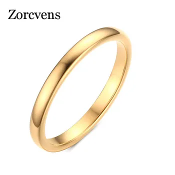 ZORCVENS 2022 Нови Сладки Женски Пръстени Златни Цветове, Модни Брачни Халки от волфрам Карбид 2 мм за Жени