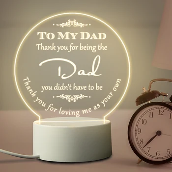 Подарък татко Led Акрилни Топло основен лека нощ Подарък за Деня на Бащата с надпис Нощна Лампа За Сън Home/Party Decor