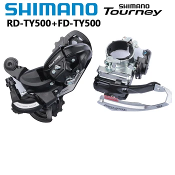 Shimano TOURNEY TY500 3x6 s 3x7 s Предни Преминете 31,8 ММ е Подходящ За ДВОЙНА Смяна ШИС С Индекс RD TY500 SGS МТБ Планинско Колоездене Велосипедна Част