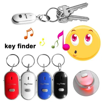 LED Свирка За Търсене на Ключове, Мигащи Звукова аларма, Контрол на Звука, Аларма, Анти-Изгубен Ключ, Локатор, на Търсещия, Тракер с Ринг за Ключове