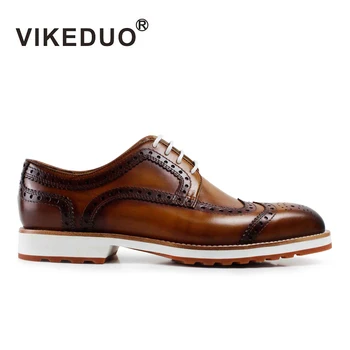 Vikeduo 2020 Дизайнерски Модни обувки Ръчна изработка, Вечерни Сватбени Ежедневни мъжки Танцови Обувки с Перфорации Тип 
