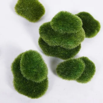 10шт Изкуствен Мъх Камъни Декоративни, Зелени Топки от Мъх, за Цветя Страхотна Градина Декор на плавателни съдове