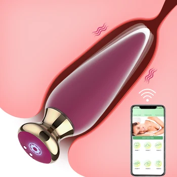 10 честоти ПРИЛОЖЕНИЕ за дистанционно управление магнитна зареждане на вибрация plug анален масажор на простатата Анален Вибратор в Секс Играчка За Мъже, Жени 18+
