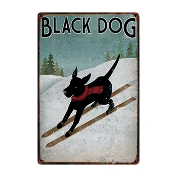 [Kelly66] Кучето Черно Куче Метална Табела Тенекиен Плакат Начало Декор Бар Стенни Художествена Живопис 20*30 см Размер на y-2225