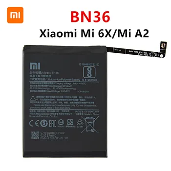 Въведете mi 100% Оригинална Батерия BN36 3010mAh За Xiaomi Mi 6X Mi 6x Mi A2 MiA2 BN36 Висококачествени Сменяеми Батерии За Телефон