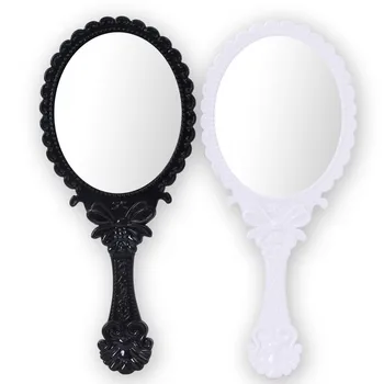 Черно На Бяло Огледало За Грим Преносими, Козметични Огледала Огледало За Красота Ръчно Огледало С Дръжка За Дами Козметични Шкафа