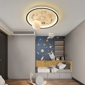 Модерен LED Космически Астронавт Тавана Лампа Детска Детска Стая, Спалня Висящи осветителни Тела За монтаж на таван Домашен интериор