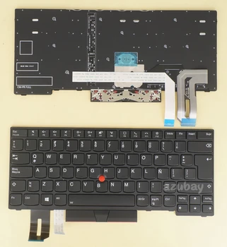 Латинска Испанска клавиатура за Lenovo Thinkpad T14 Gen 1, P14s Gen 1, 5N20V44195 5N20V44051 5N20V43907 5N20V43763, С подсветка, Черен