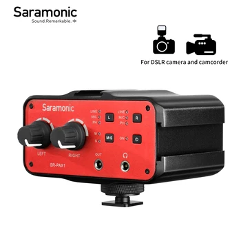 Saramonic SR-PAX1 2-Канален аудиомикшер с фантом на захранването с две XLR-входа 6,3 и 3,5 мм за огледално-рефлексни фотоапарати Беззеркальная камера