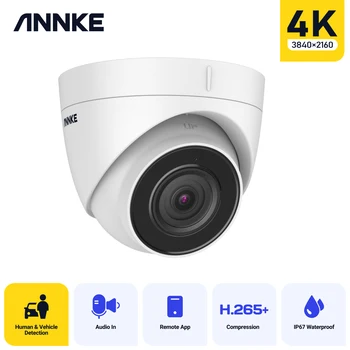 ANNKE 4K IP Камера Външна Покрита Всепогодная Кула 4K Камера за Видеонаблюдение Аудиозапис Камери 8MP POE Камери