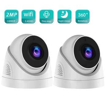 2-Мегапикселова Безжична Ip Камера за Видеонаблюдение е Вътрешен за Нощно Виждане Двупосочна Аудио Домофонна система, Автоматично Следене на Човек 1080P HD Умен Монитор